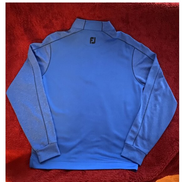 Men's FootJoy Quarter Zip Long-sleeved Golf Shirt - Blue - Size Medium - Picture 2 of 9